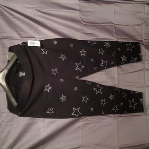 NWT TORRID PREMIUM LEGGING - FOIL BLACK EMBELLISHED STARS 3x (22-24)